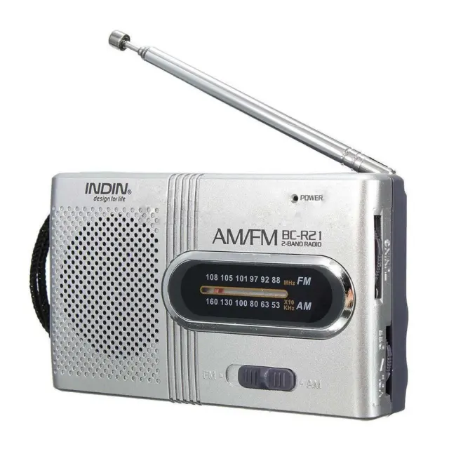 AM/FM Mini Portable Telescopic Antenna Radio Pocket World Receiver Speaker RE