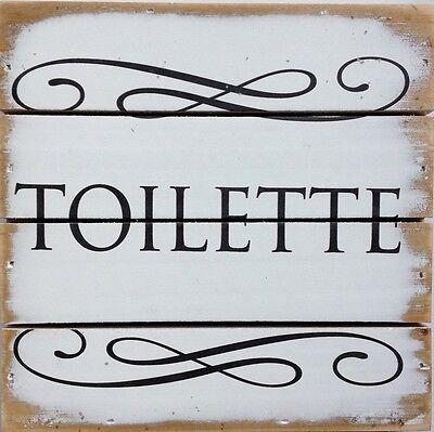 Wall Art - "Toilette" - Wood Sign, Pallet Style - French for Bathroom,6x6x1
