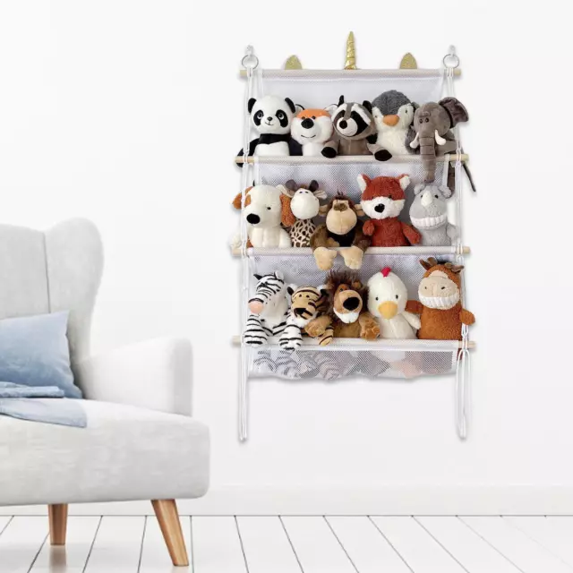 Organisateur De Jouets Suspendu Au Mur, Filet De Rangement Pour Jouets En