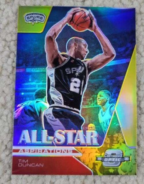 2019-20 Contenders Optic Gold Tim Duncan All-Star Aspirations # 09/10 SSP No. 1