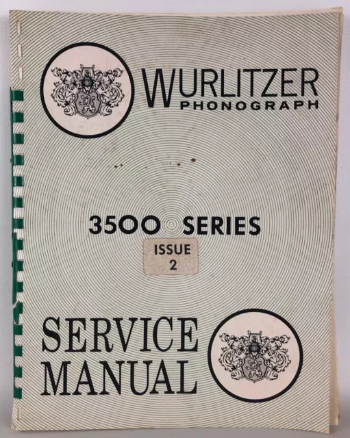 WURLITZER 3500 issue 2  jukebox  phonograph  Service manual Zodiac Series