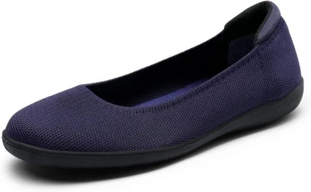 Women Knit Flat Shoes Round Toe Lightweight Comfortable Slip On Ballet Flats