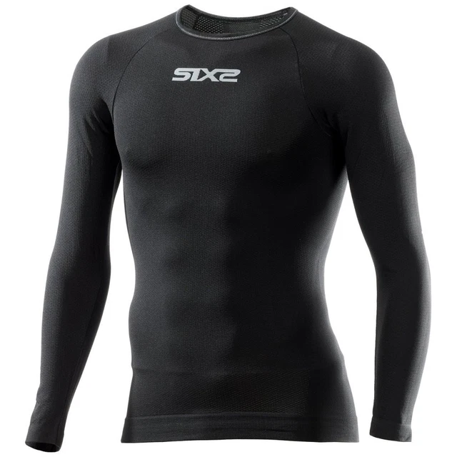 Maglia Manica Lunga Girocollo Six2 Nera Taglia Xl-Xxl