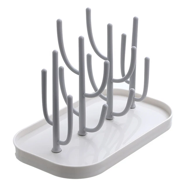 Estantes de secado de biberones para bebé portaestantes de limpieza de vasos de agua (beige)