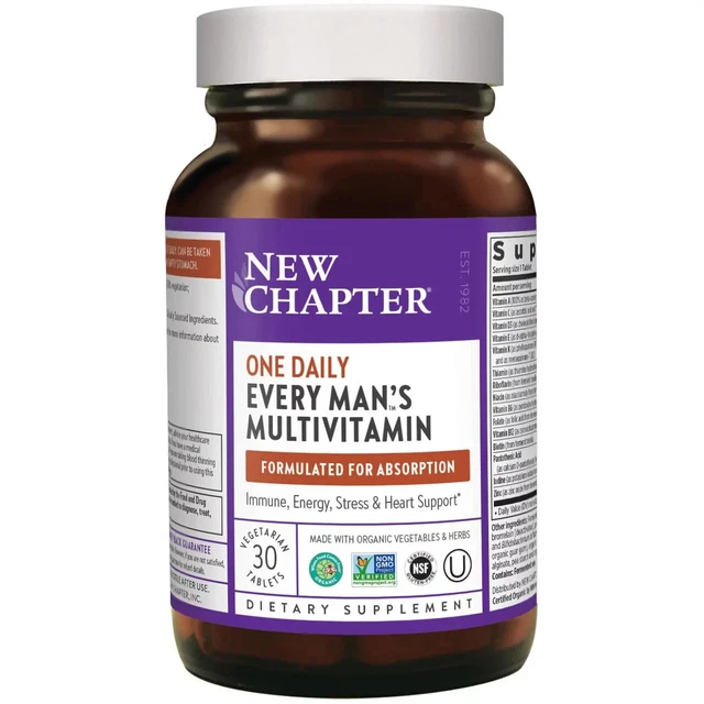 New Chapter One Daily EVERY Man's Multivitamin Immune, Energy & Stress
