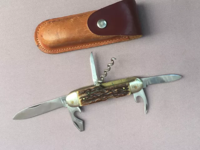 Vintage HAPO Folding Pocket KNIFE, Corkscrew, Openers, NICE - Austria, Rostfrei