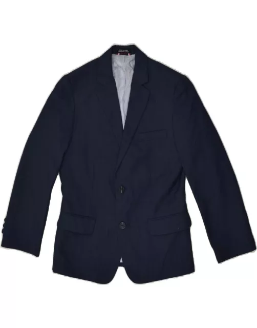 TOMMY HILFIGER Boys 2 Button Blazer Jacket 9-10 Years Navy Blue Polyester AK14