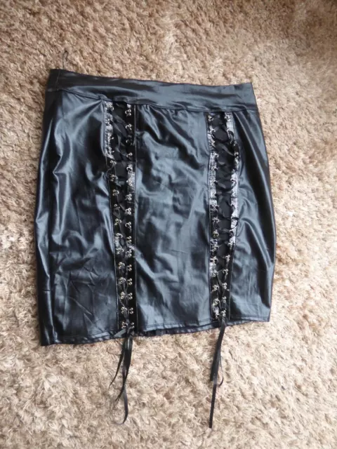 Ann Summers black Faux leather Size XL UK 20-22 full zip