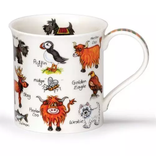 'Simply Scotland' Highland Coo Animals Dunoon Fine Bone China Mug Bute Style