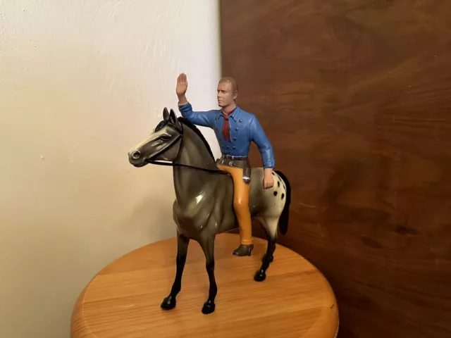 Hartland Tom Jeffords On Apaloosa Horse From "Broken Arrow" Plastic Toy Figures