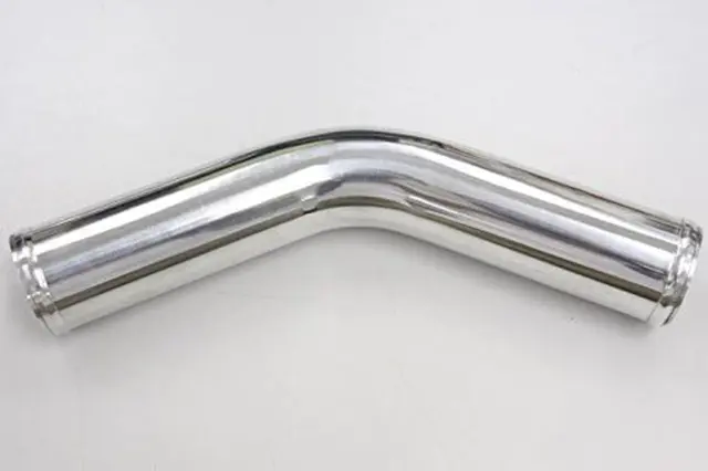 Aluminum Alloy Pipe Tube, Chrome Polish, 45 Degree, OD 3" (76Mm), L 300Mm (12 In