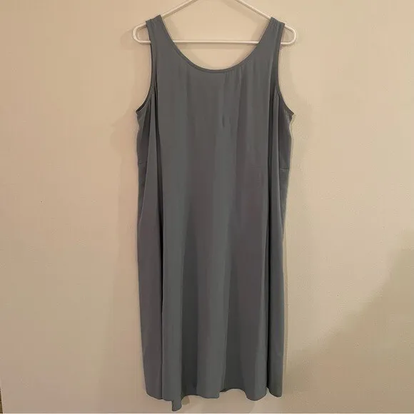 Eileen Fisher 100% Silk Midi Dress Size Large