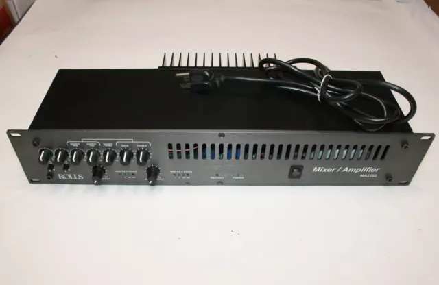 Rolls MA2152 5-Input 100W Stereo Mixer Amplifier Rack Mount 2U. XLR. 70V. TESTED