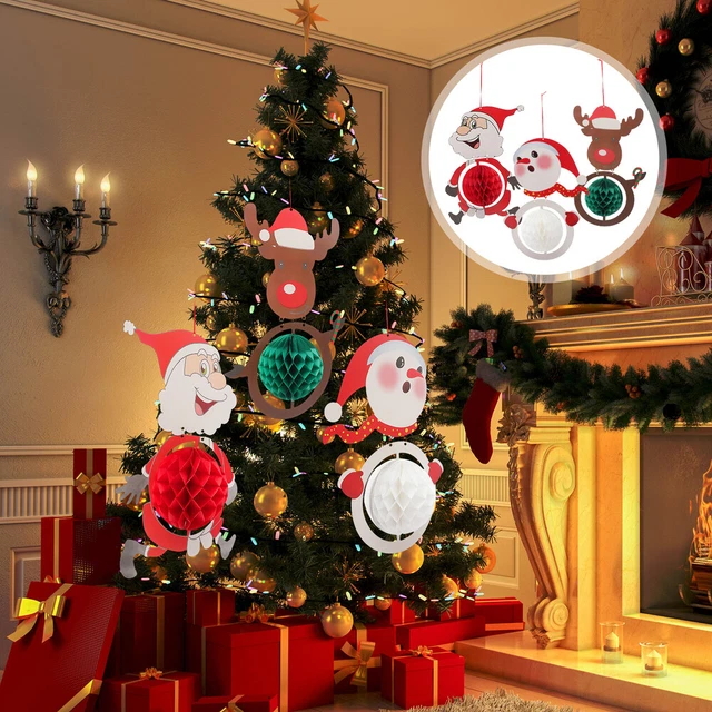 3 Pcs Xmas Hanging Paper Lanterns Christmas Decoration Parachute Decorations