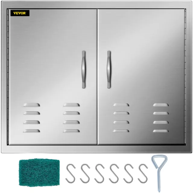 VEVOR 30" Double Access Door Outdoor Kitchen Stainless Steel BBQ Island w/ Vents