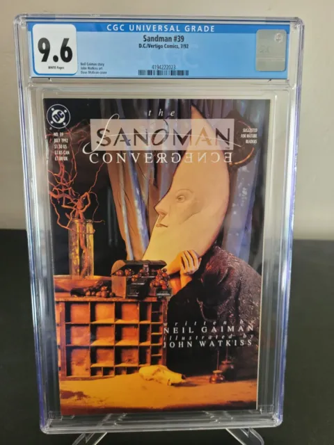 SANDMAN #39 CGC 9.6 GRADED VERTIGO COMICS 1992 NEIL GAIMAN! DAVE McKEAN COVER!