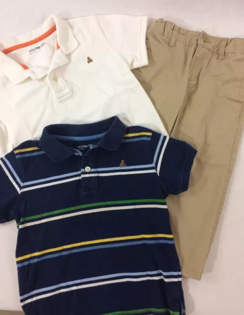 GAP Short Sleeve Shirts 4 GYMBOREE Khaki Pants 3T Outfit Lot Adjustable Waist