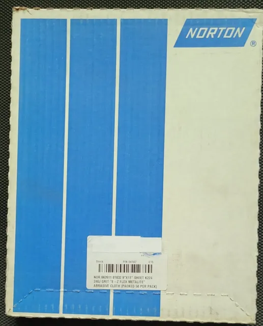 Norton 01832 E-Z Flex Metalite 9"x11" Sanding Paper 240J Grit  30 Pc