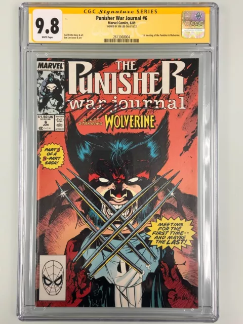 Jim Lee SIGNED Punisher War Journal #6 (1989) Wolverine App. AUTO CGC 9.8 SS