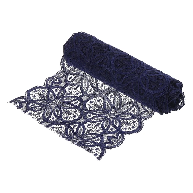 Lace Ribbon 10 Yards 7 Inch Lace Flower Trim Dark Blue