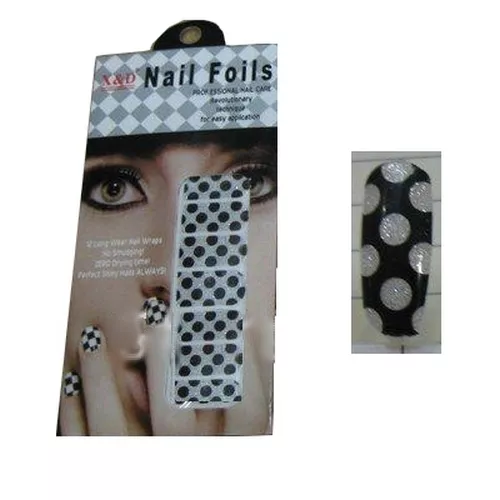 1 Planche Stickers pour Ongles  Pois Argenté Patch nails art Décoration ongles