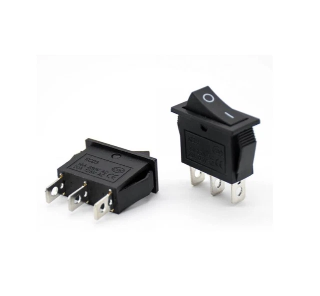 Interruttore LED Rettangolare 250V - KCD3 Rosso, 3 Pin ON/OFF, 33x31x13 Mm - Foto 9