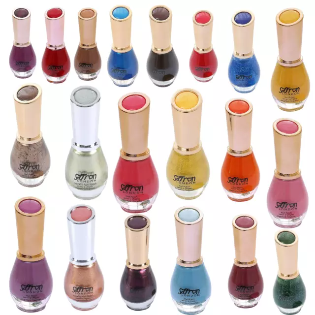 Saffron Nail Polish Varnish Nail Hardener 13ml Glossy Shimmer Pearl Matte Finish