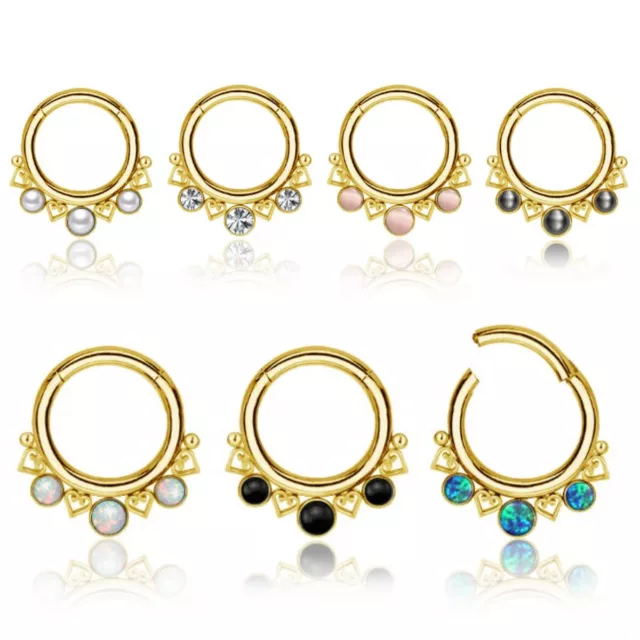 Piercing Ring Septum Helix Tragus Nase Ohr Gold Segmentring Clicker