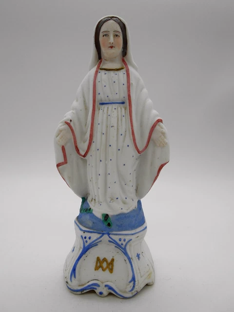 FIGURINE / STATUETTE 18 Cm " VIERGE MARIE " EN PORCELAINE / BISCUIT XIX ème ?