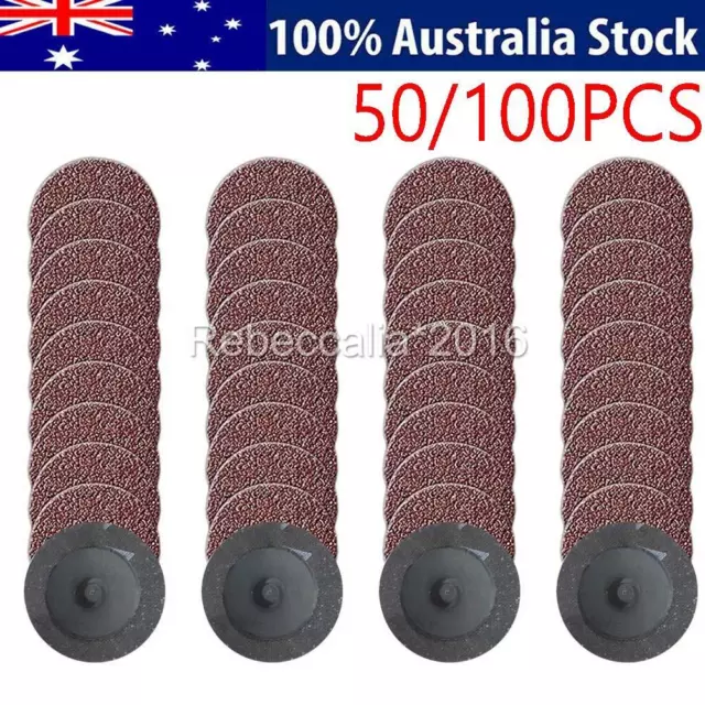 50/100X 2" 50mm 36/80 Grit Sanding Discs R Roll Lock Disc Pads Surface Abrasive