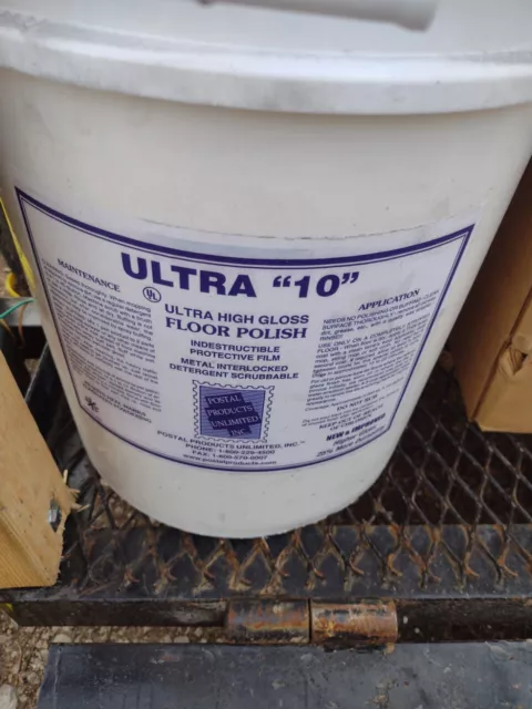 NEW Postal Products Ultd N1016055 Black Ultra 10 High Gloss Floor Polish, 5 Gal.