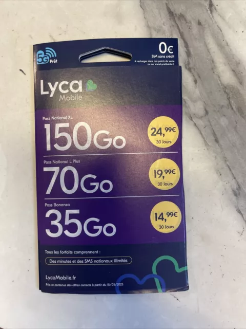Carte Sim Lyca LycaMobile PréPayée sans engagement 0€ crédit