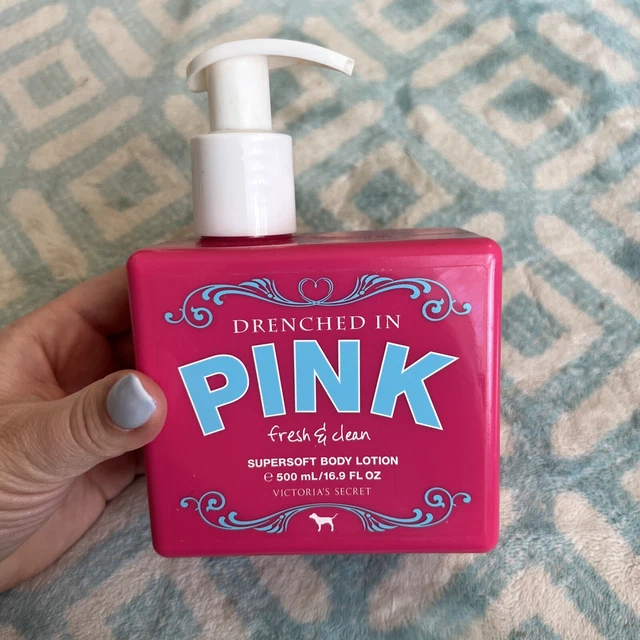NEW Victoria's Secret Pink Fresh & Clean Drenched In Pink Body Lotion 16.9 fl