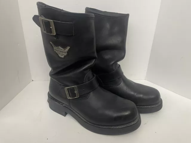 HARLEY DAVIDSON MEGA CONDUCTOR BOOTS MENS Sz 10 LEATHER MOTORCYCLE Steel Toe 119.00 PicClick