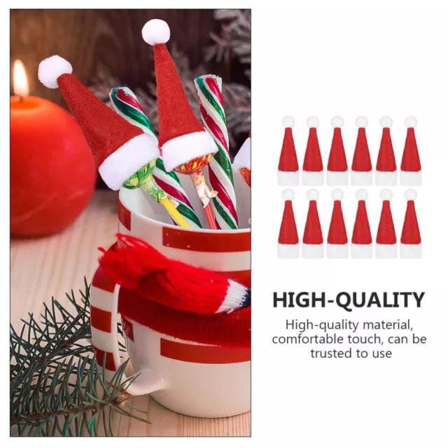 50pcs Santa Hats Weihnachts-Lollipop-Hüte für Handwerk und Party-Deko 2