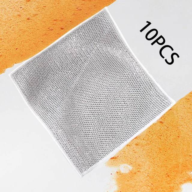 10 Strofinacci In Filo Metallico WakiHong - Per Pulizia Cucina, 20x20 Cm