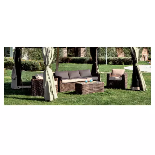 Set 4 Housses Latéraux de Rechange Ecru pour Gazebo Aventure 3x4 MT En Polyester