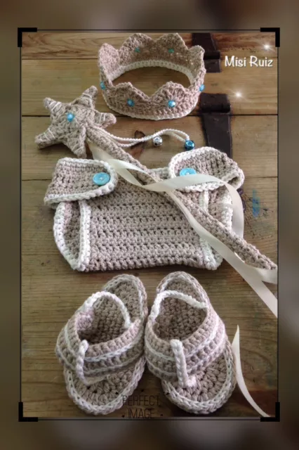 CONJUNTO AZUL BEBE Body Patucos 0/3 Meses Nuevo Crochet Ganchillo EUR 31,00  - PicClick FR