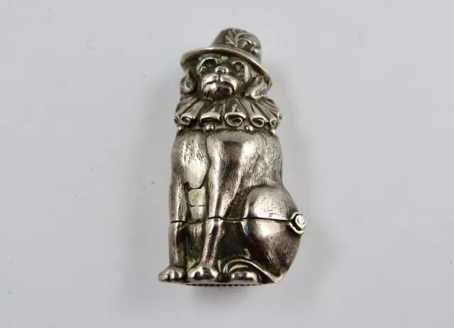 Novelty - Solid Silver - Toby Dog - Vesta Case/Match Safe - 35.4 Grams