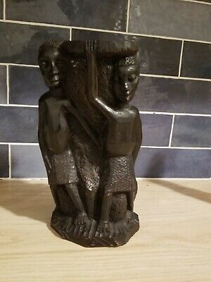 Antique African  Tribe Wooden Carved Art Statue Mask Unique 360 degree work.