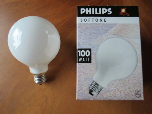 Bombilla E27 Globo NEU PHILIPS GLOBE G95 E27 100W 240V SOFT WHITE E27 OPAL GLÜHLAMPE DIMMBAR Mini Hifi