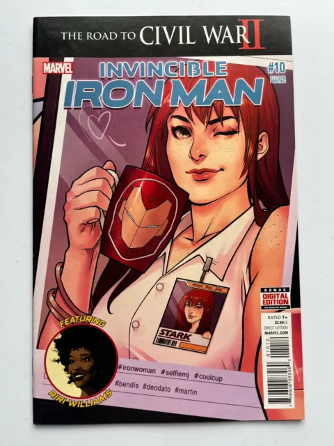 Invincible Iron Man # 10 2nd Riri Williams Rare 2nd Print ( Marvel 2016 ) NM/NM+