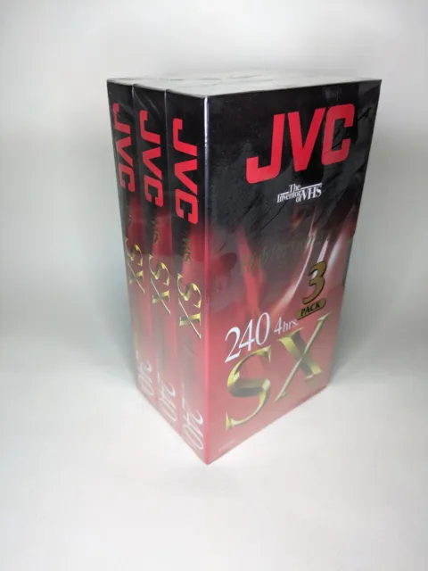 3 x JVC SX E-240 VHS Video Cassettes High Performance 4hr New + Sealed Multipack