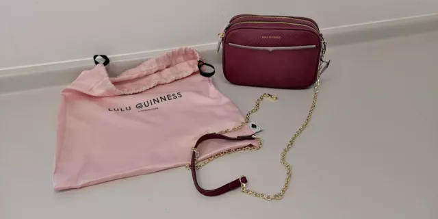 Lulu Guinness Genuine Peony Snake Embossed Leather Clara Crossbody Bag BNWT