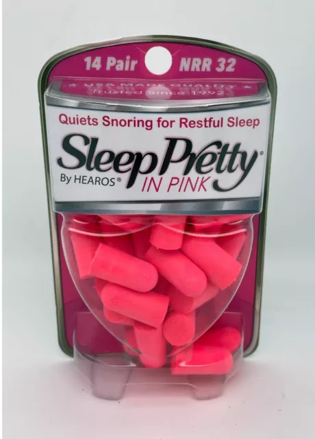 HEAROS Sleep Pretty Pink Ear Plugs for Sleeping 14 Pairs, NRR 32, Model: 5200