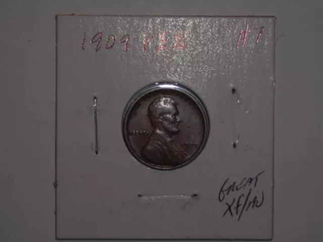 wheat penny 1909 V.D.B XF/AU DETAILS 1909 VDB SEMI-KEY DATE LINCOLN CENT LOT #7