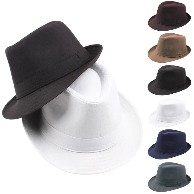 Cappello Fedora Jazz Panama Da Uomo A Tesa Larga Retrò Trilby Gangster Da A