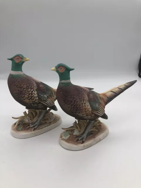 Vintage Ceramic Pheasant Pair, Hand  Pained. Made in Japan #NW6014