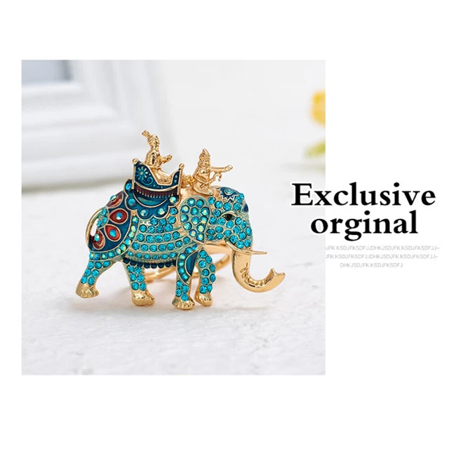Elephant Key Charm Rhinestone Elephant Keychain Keychains Car Keys Accessories 2