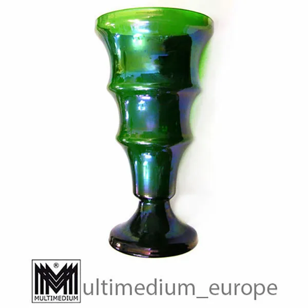 Art Deco Glasvase grünes Glas Vase irisierend